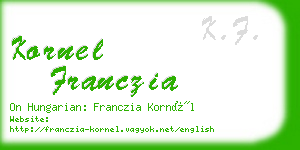 kornel franczia business card